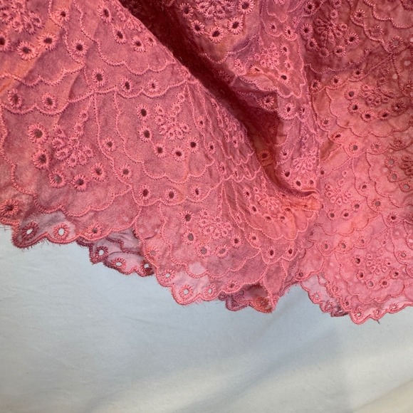 4 Love and Liberty Johnny Was Dress XS Pink Silk Eyelet Sleeveless New No Lining - Picture 5 of 8